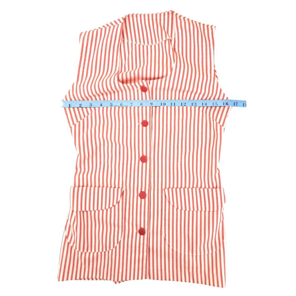 Vintage Candy Striper Uniform 1970s Red White Top Pants Hat 3 Piece Set Imperial - Picture 11 of 16